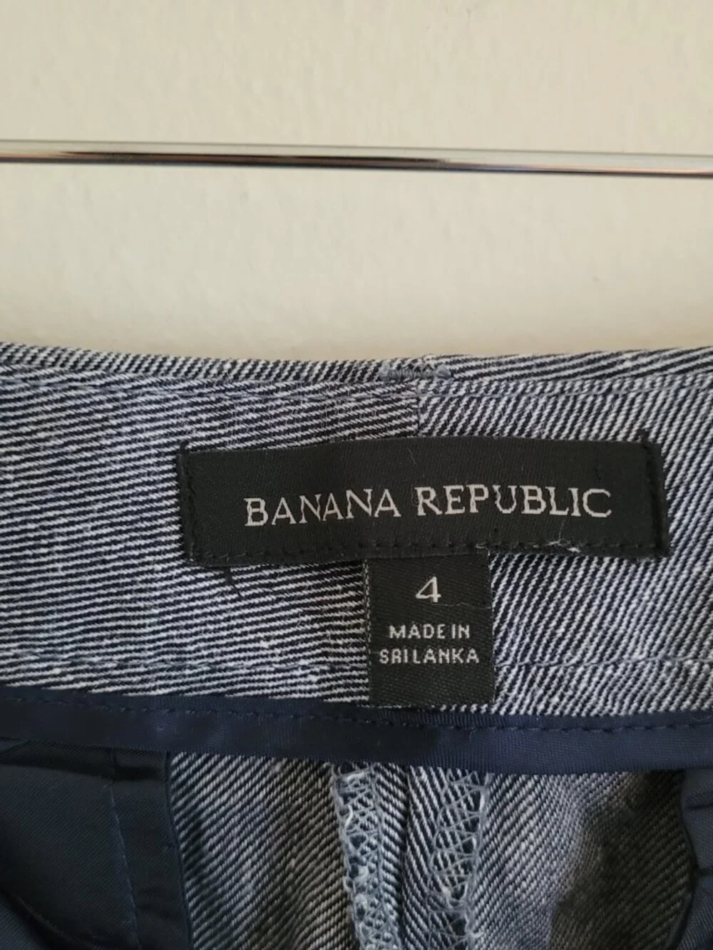 Banana Republic Womens Linen Cotton Blend Cropped Ankle Pants Dark Grey Sz 4